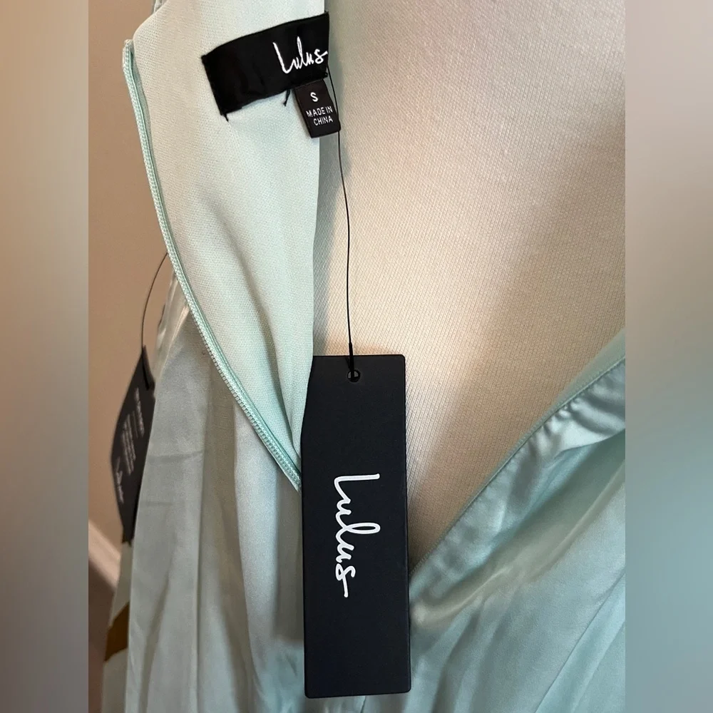 NWT Lulu's Sage Floral ‘Still the One’ Gown with Tie - Picture 10 of 11